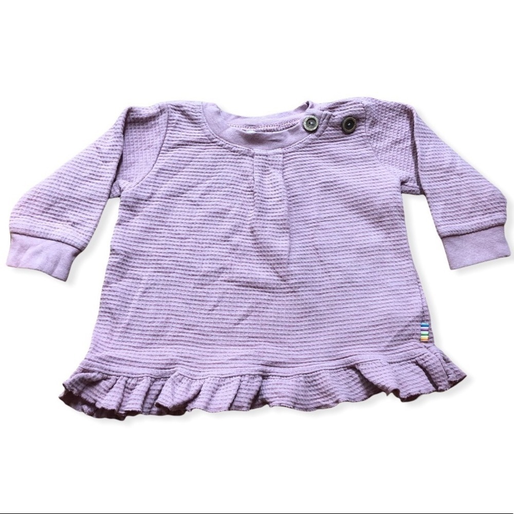 🎉3 For 15$🎉 Girl Pink Sweater Waffle Fabric Organic Cotton Size 6-9 Months